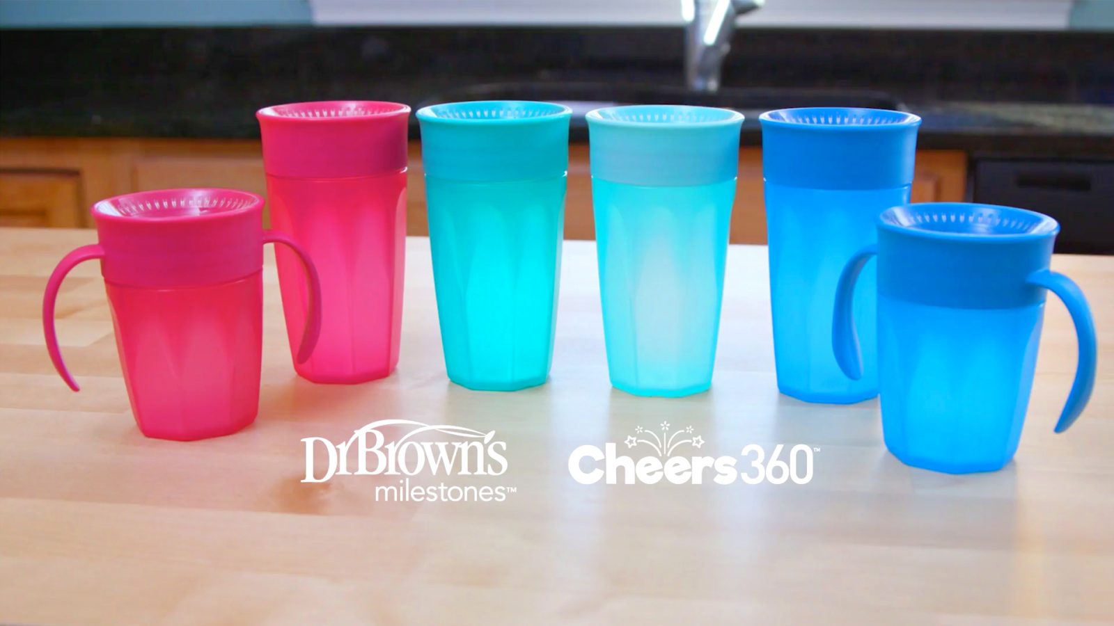 Dr. Brown's Vaso de Transición 7oz Cheers360™ azul y rosa Dr. Brown’s™