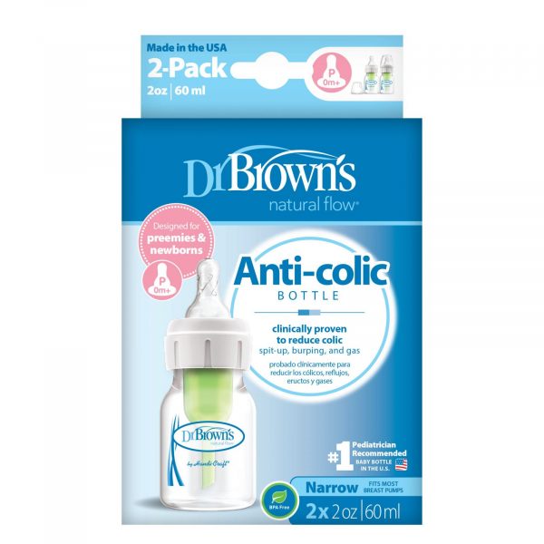 Dr. Brown's OPtions+ Narrow 2oz baby bottle in packaging